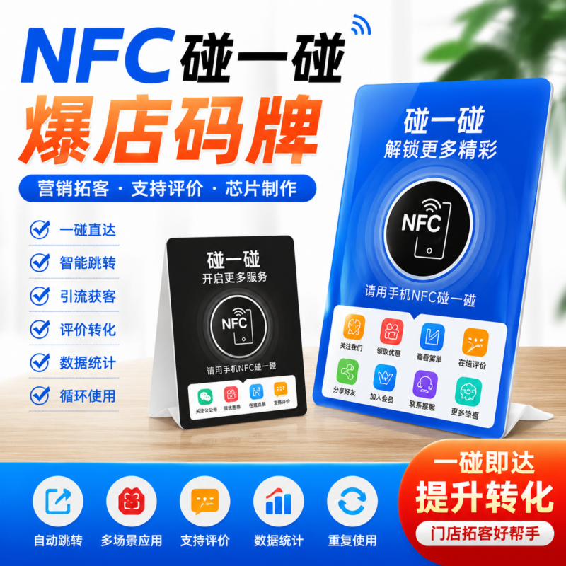NFC碰一碰爆店码牌子营销拓客支持评价芯片定制-码程云-软件服务平台